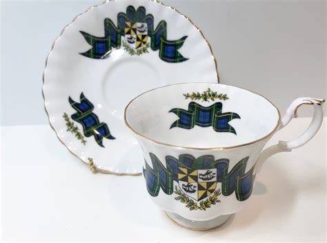 Clan Campbell Tartan Cup, Scottish Tea Cup and Saucer, Scotland Tea Cups, Campbell Scottish Clan ...