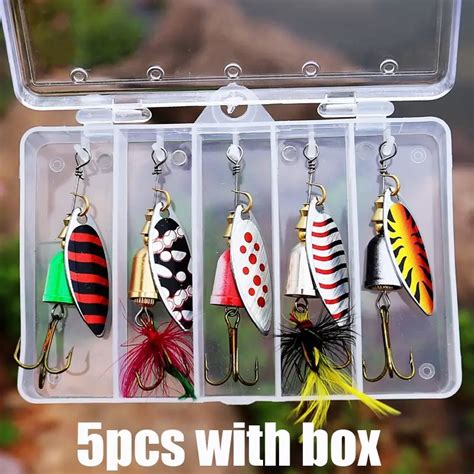 Metal Fishing Lure Set: Spinners, Baits & Kits For Combo Lures, Bass, Trout & Salmon - Box ...