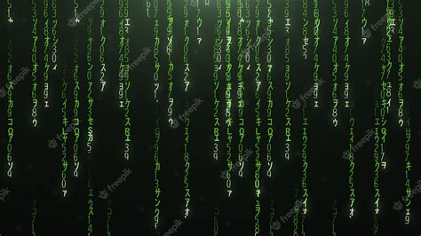 Premium Photo | Green matrix code background