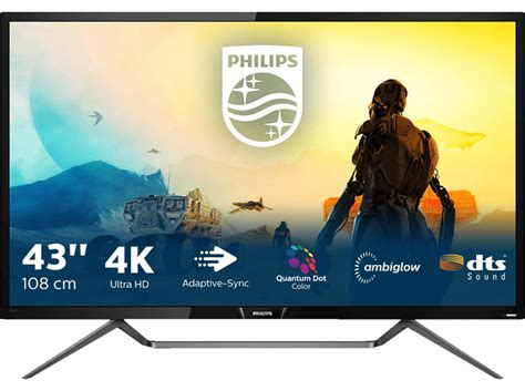 PHILIPS 436M6VBPAB/00 42,51 Zoll UHD 4K Monitor (4 ms Reaktionszeit, 60 ...