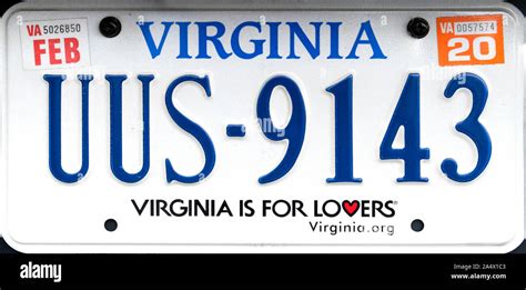 Virginia License Plate, USA Stock Photo - Alamy