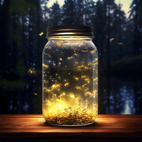 Premium Photo | Fireflies in a jar Twinkle Summer