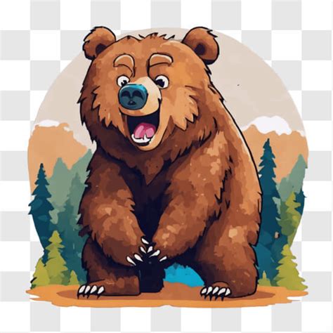 Download Brown Bear in the Forest: Nature and Wildlife Illustration ...