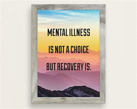 Mental Illness is Not A Choice but Recovery is Quote Poster | Etsy