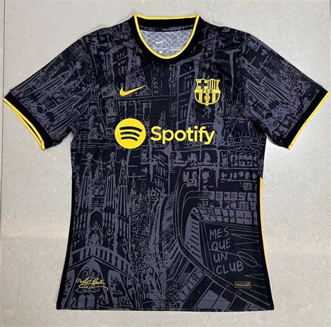 Barcelona Black Concept Jersey Player Edition Price in Bd - BlackBud