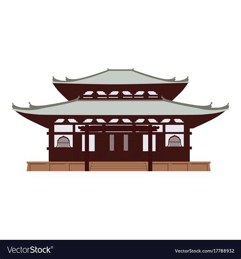 Japan temple Royalty Free Vector Image - VectorStock