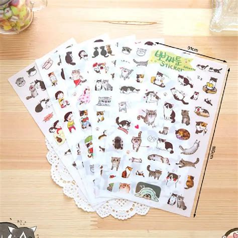 Kawaii cute diary planner sticker Transparent pvc cat sticker Children ...