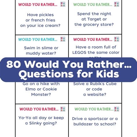 Would You Rather Questions For Kids Printable