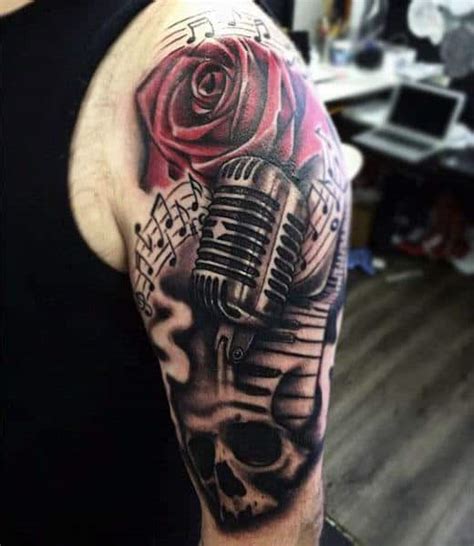 90 Microphone Tattoo Designs For Men - Manly Vocal Ink