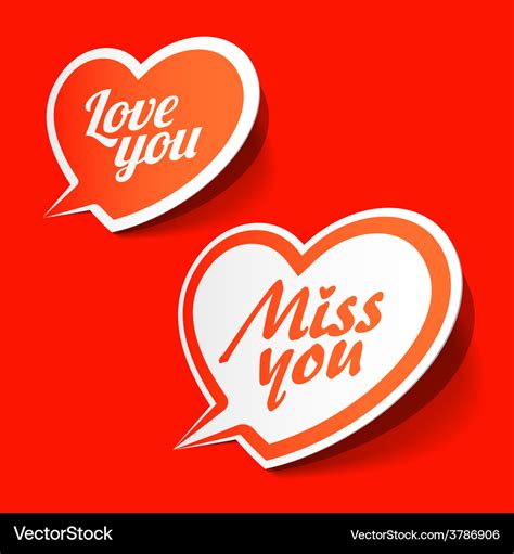 Love you and miss you heart shaped bubbles Vector Image