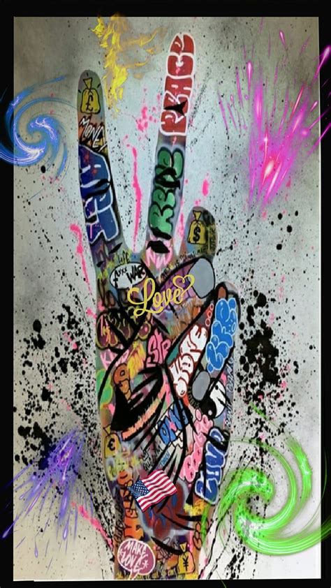 Peace Out, colorful, gesture, graffiti, hand, love, meaning, paint, sign, tattoo, HD phone ...