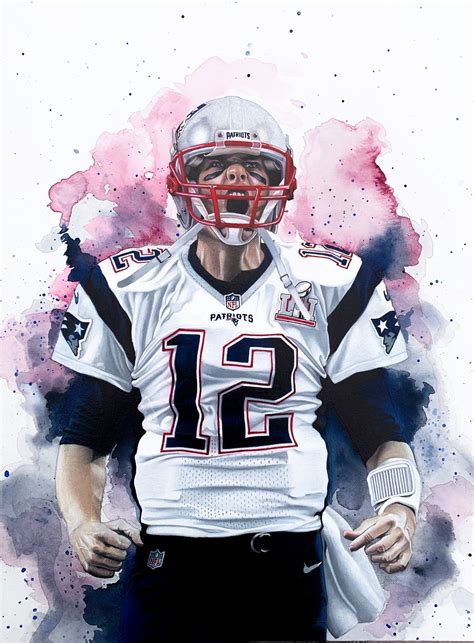 Tom Brady New England Patriots drawing by Ken Karl | Sports art, Drawings, Sport illustration