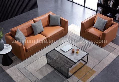 Zode Nordic Luxury Italian Leather Sofa Simple Modern Living Room ...