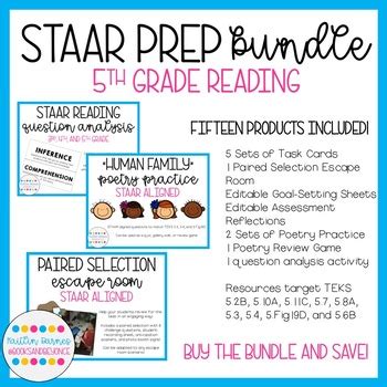 STAAR Test Prep Bundle: 5th Grade Reading (print + digital resources included) | Authors purpose ...