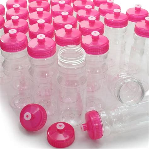 Rolling Sands BPA-Free 24 Ounce Clear/Rainbow Water Bottles, Bulk 100 Pack, Made in USA ...