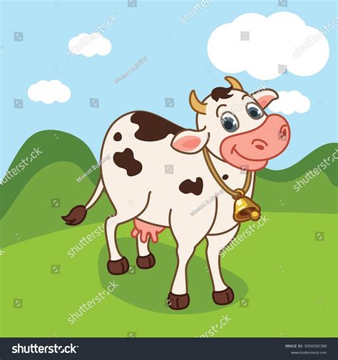 Cow Smiling Cartoon Vector Illustration Vector Stock Vector (Royalty ...