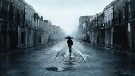 Walking In Rain painting - High Definition Wallpapers - HD wallpapers