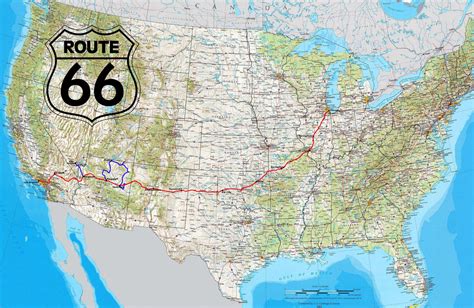#USA #road #Map Route 66 #highway #miscellanea North America #border United States of America ...