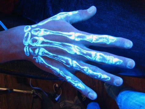 black light tattoo: UV Skeleton Hand