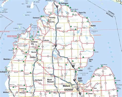 Michigan Roadside Parks and Scenic Turnouts - Northern Lower Michigan