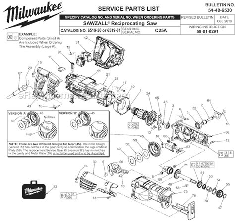 Milwaukee 6519-30 Parts List and Diagram - (C25A) : eReplacementParts.com