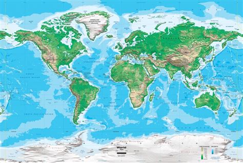 Earth's Topography And Bathymetry - No Labels - Topographic World Map ...