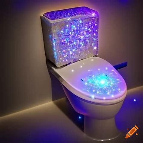 Glittery led toilet seat on Craiyon