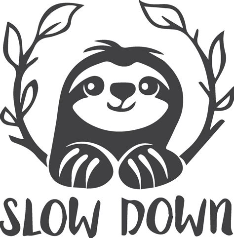 Slow down Sloth compatible with cricut and silhouette vinyl | Etsy