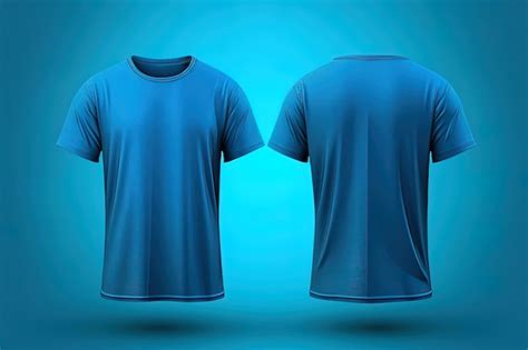 Premium AI Image | Blue male tshirt realistic mockup set front and back ...