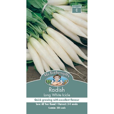 Mr Fothergill's Long White Icicle Radish Vegetable Seeds | Bunnings ...