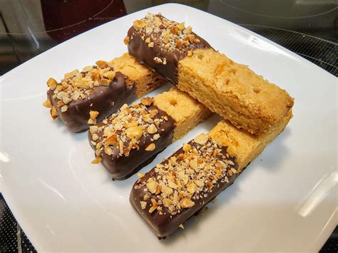 Chocolate dipped shortbread fingers : r/Baking