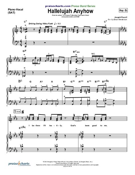 Hallelujah Anyhow Sheet Music PDF (The Brooklyn Tabernacle Choir ...