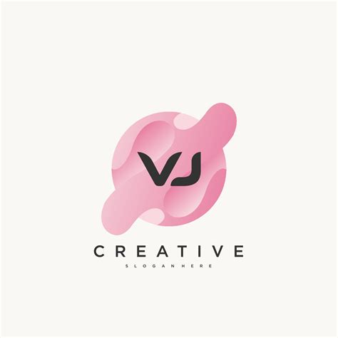 VJ Initial Letter Colorful logo icon design template elements Vector ...