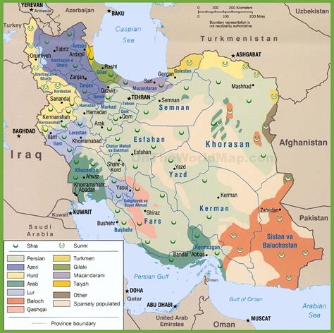 Map of ethnic groups in Iran