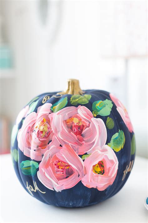 Hand painted floral pumpkin