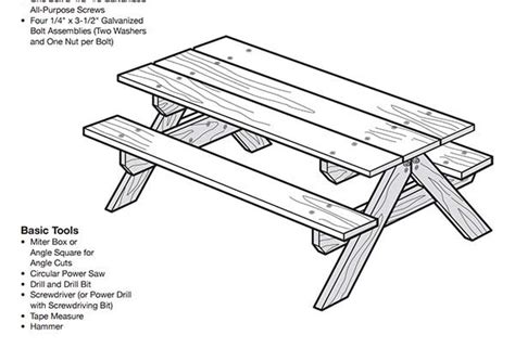 50 Free DIY Picnic Table Plans for Kids and Adults