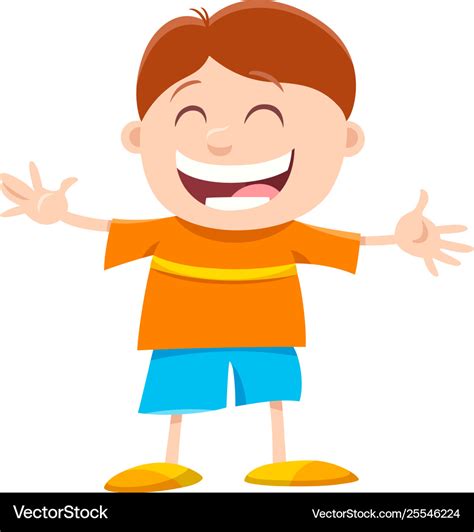 Happy little boy cartoon character Royalty Free Vector Image