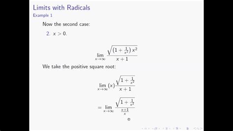 Solving Limits At Infinity