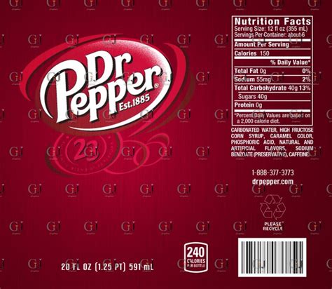 Dr Pepper Can PNG Design Tumbler Label File Beer Digital | Etsy