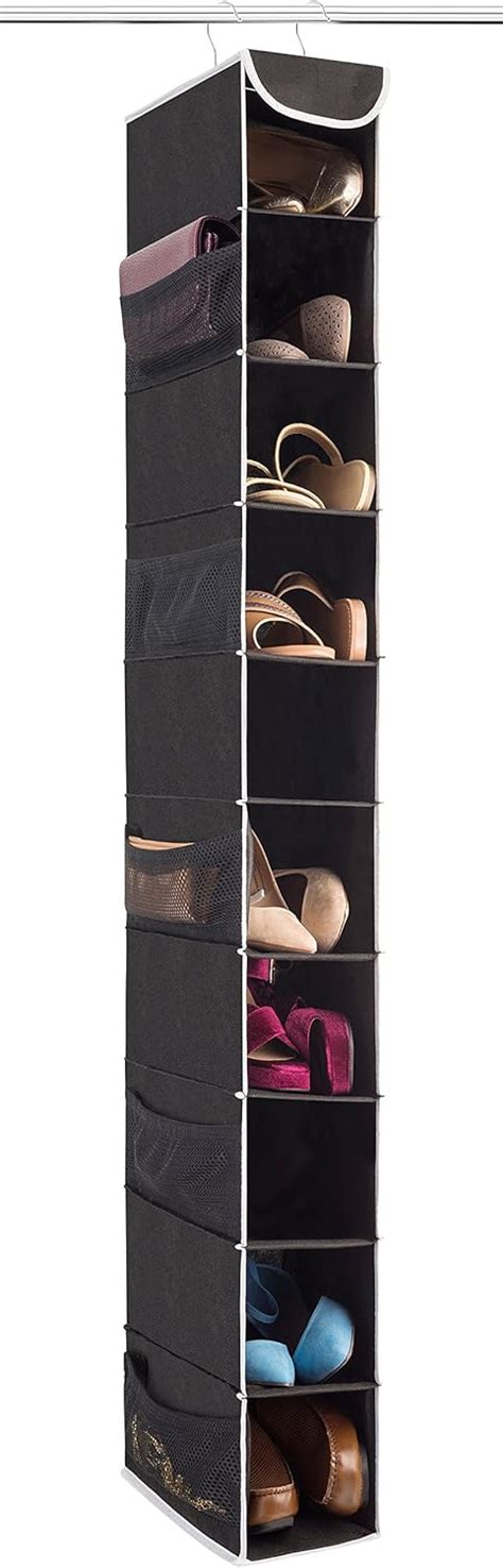 ZOBER 10-Shelf Hanging Shoe Organizer Hanging Closet Shoe Organizer ...