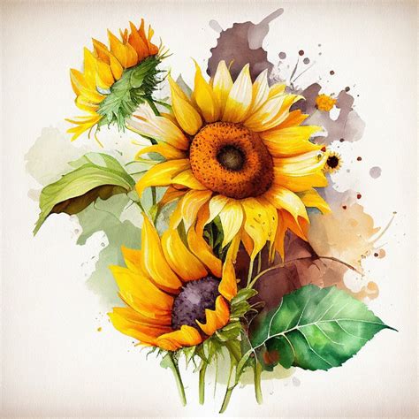 Sunflower 100% Cotton Fabric Panel Square Small Sewing Quilting Block ...