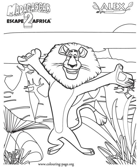 Another awesome coloring page with Alex, one of the most important characters of Madagascar ...