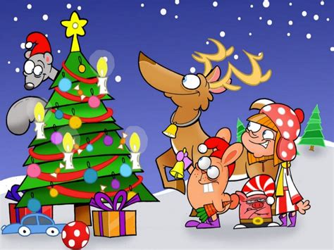 Funny Christmas Cartoon 13 Background Wallpaper - Funnypicture.org