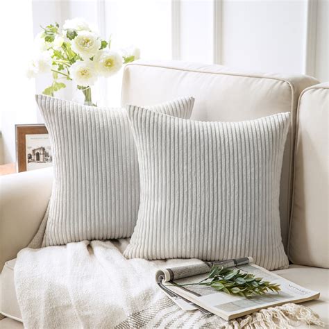 Soft Corduroy Striped Velvet Square Decorative Throw Pillow Cusion For ...