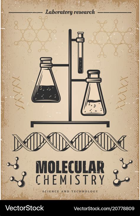 Vintage laboratory research poster Royalty Free Vector Image