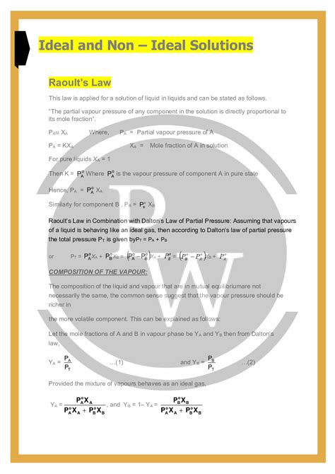 Raoult’s Law defination and formula |Entrancei