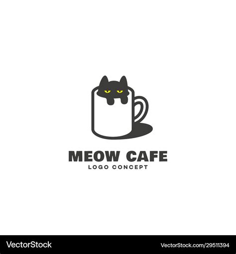 Cat cafe logo Royalty Free Vector Image - VectorStock