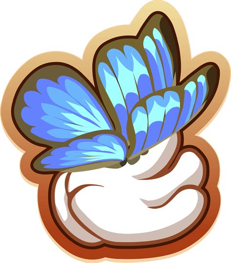 Blue butterfly on hand vector art free image download