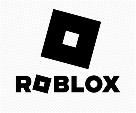 the roblox logo is shown in black and white, with an image of a square