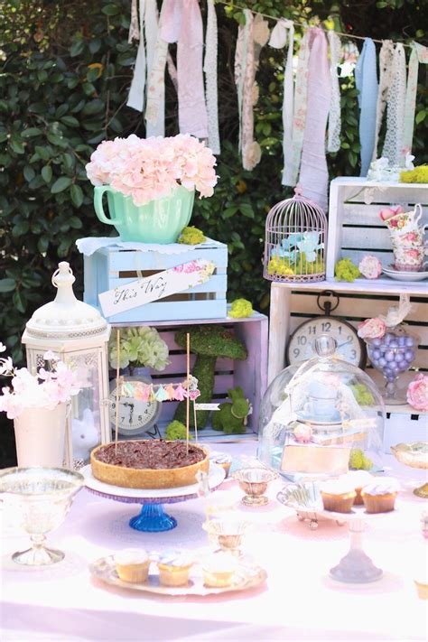 Kara's Party Ideas Shabby Chic Alice in Wonderland Baby Shower | Kara's Party Ideas